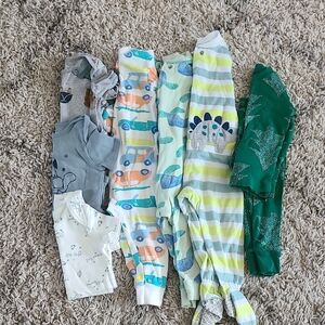 Boys 12m Pajama Lot And Onsies